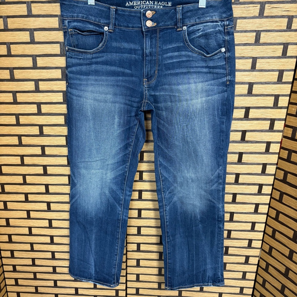 American Eagle Outfitters Dark Blue Ankle Jeans